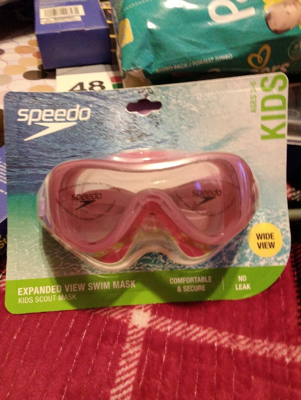 Speedo Kids Pink Swim Mask with Wide View Lenses #394